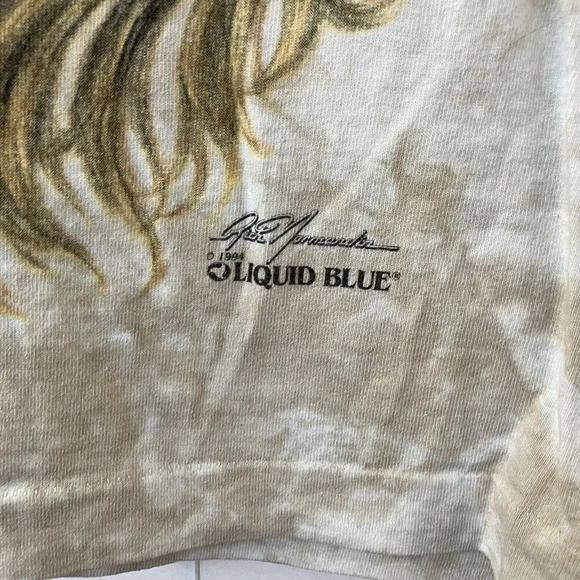 Vintage 1994 Liquid Blue Lion Africa Map T-shirt - Picture 4 of 6